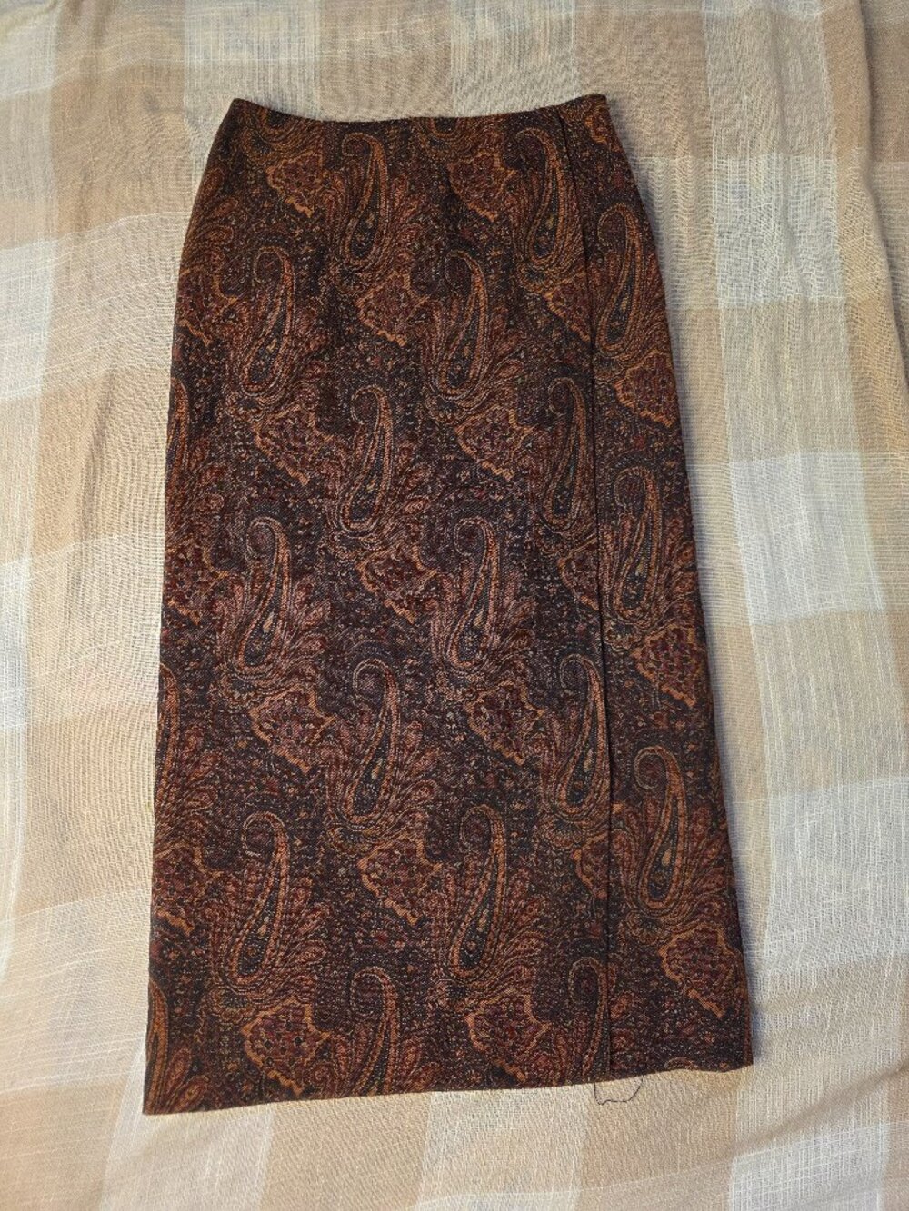 Vintage Whimsical Poetcore Operacore Alt Red, Orange Paisley Tapestry Maxi Skirt